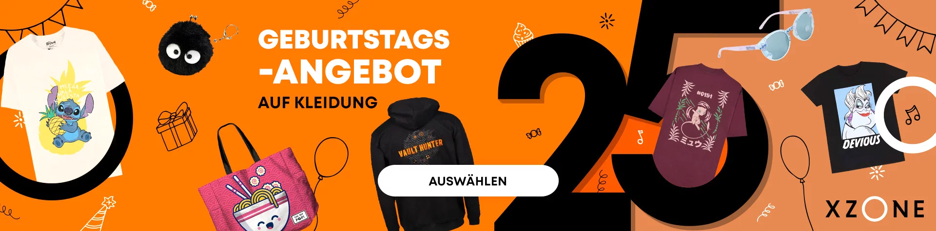 Geburtstags-Angebot auf Kleidung