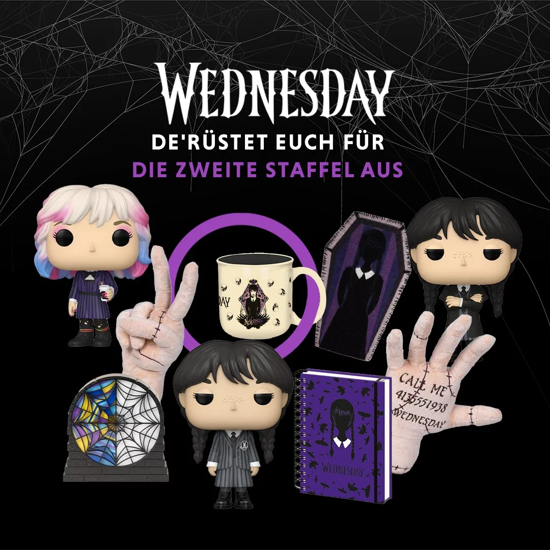 wednesday, zweitestaffel, netflix, fanartikel, merch