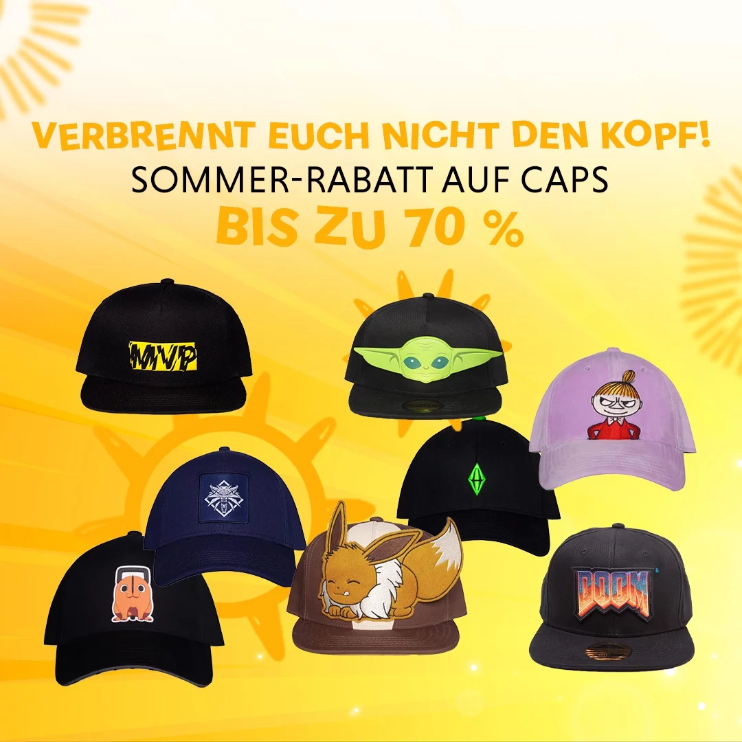 caps, sommer, angebot, pokemon, doom, lol