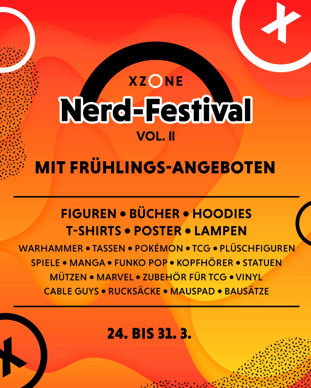 nerdfestival, frühlingsangebote, figuren, bücher, hoodies, sammlerstücke, geburtstag