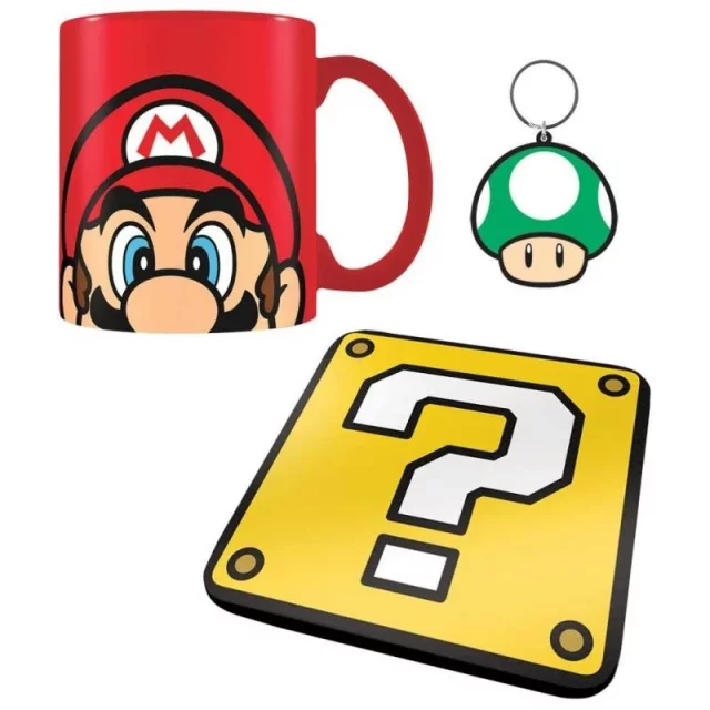 Dárkový set Super Mario - Yoshi (hrnek, podtácek, klíčenka) dupl