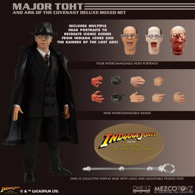 Figur Indiana Jones - Major Toht und Bundeslade Deluxe Set (Mezco)