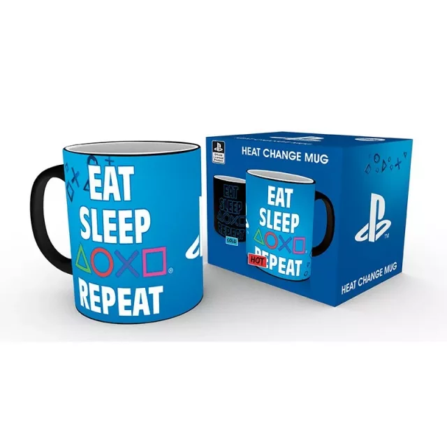 Tasse PlayStation - Eat Sleep Repeat (farbwechselnd)