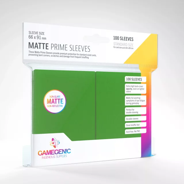 Schutzhüllen für Karten Gamegenic - Prime Sleeves Matte Green (100 St.)