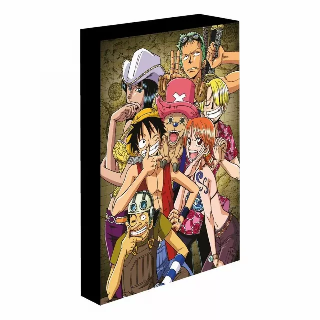 Poster One Piece - Luffy's Crew (Poster auf Leinwand mit LED-Beleuchtung)