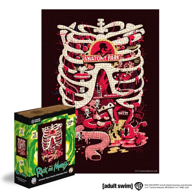Puzzle Rick & Morty - Anatomy Park (dřevěné)