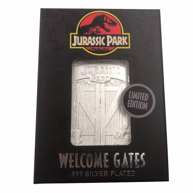 Sammelplakette Jurassic Park - Entrance Gates Ingot (versilbert)