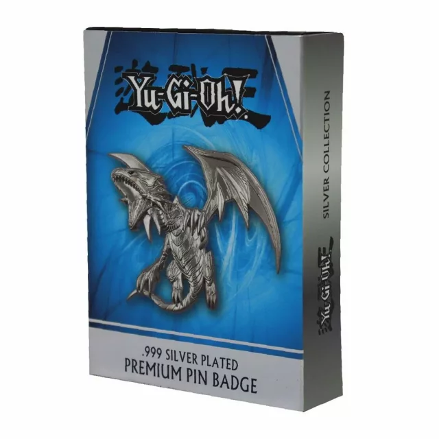 Sammelabzeichen Yu-Gi-Oh! - Blue Eyes White Dragon XL (versilbert)