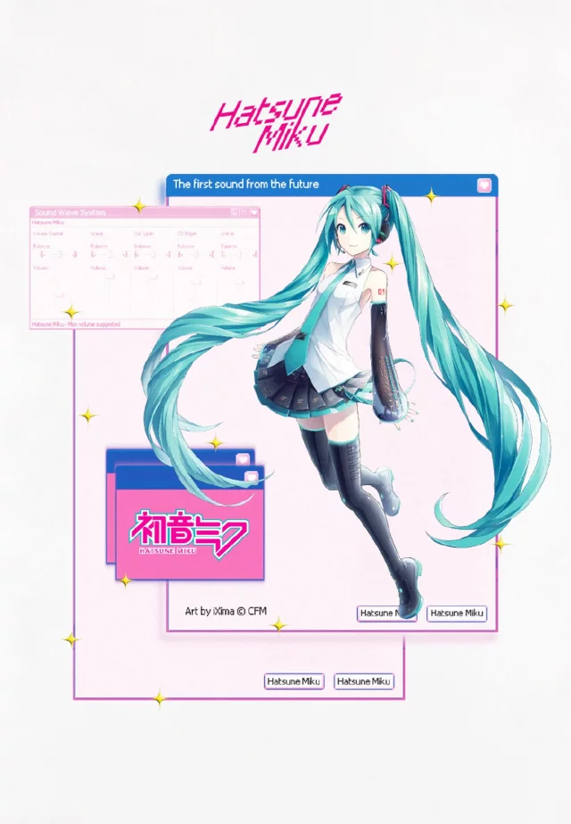 Tričko Vocaloid - Hatsune Miku Pixel Art dupl