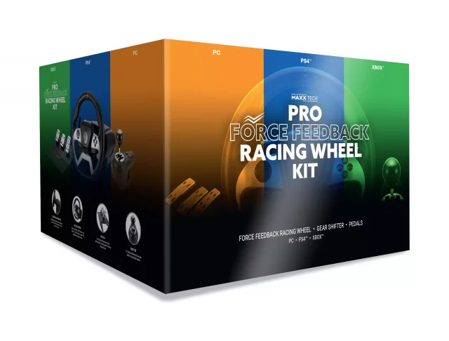 Lenkrad mit Pedalen und Schaltknüppel - Maxx Tech Pro Force Feedback Racing Wheel Kit