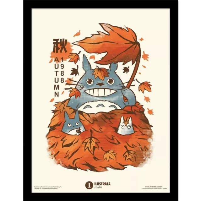 Gerahmtes Ghibli-Poster - Herbst (Mein Nachbar Totoro)