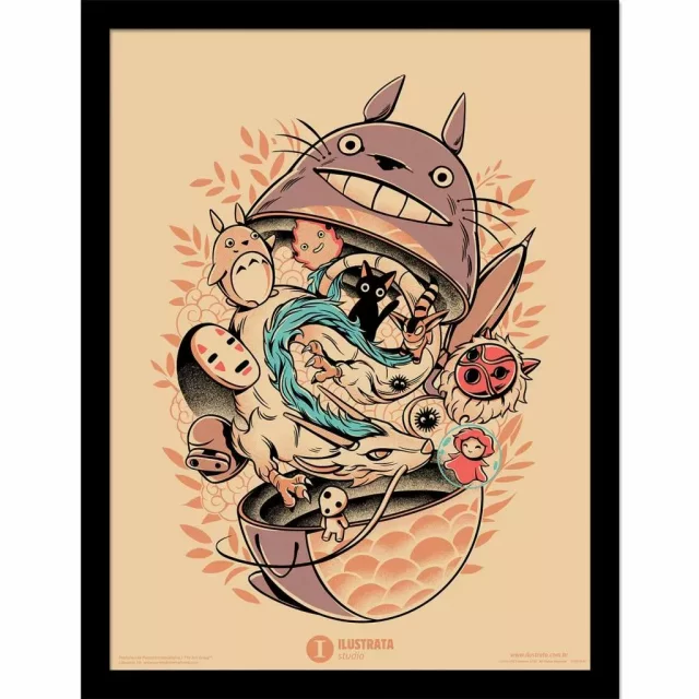 Gerahmtes Ghibli-Poster - Matryoshka Totoro (Mein Nachbar Totoro)