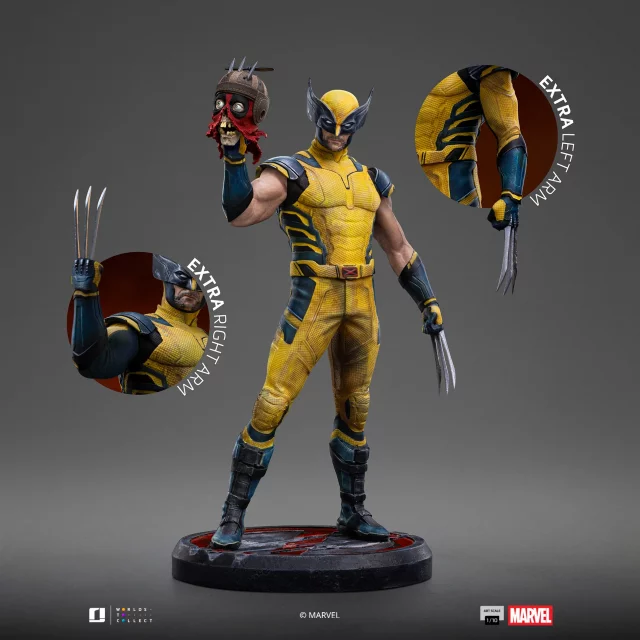 Statuette Marvel - Wolverine & Deadpool Head (Iron Studios)