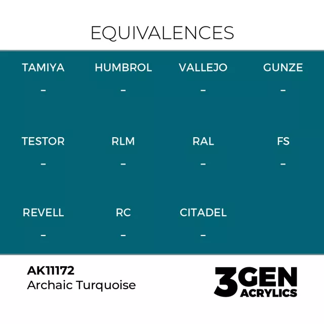 Grundfarbe AK 3Gen (Archaic Turquoise - Acrylic) - Archaistisches Türkis - AK-Interactive