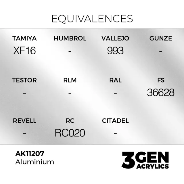 Grundfarbe AK 3Gen (Aluminium - Metallic) - Aluminiumfarbe - AK-Interactive