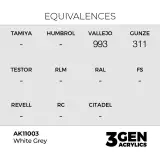 Grundfarbe AK 3Gen (White Grey - Acrylic) - weiß-grau - AK-Interactive