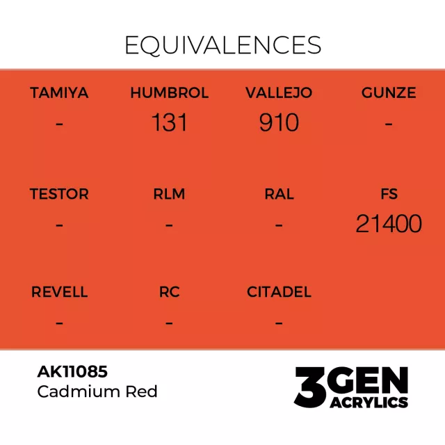 Grundfarbe AK 3Gen (Cadmium Red - Acrylic) - Kadmiumrot - AK-Interactive