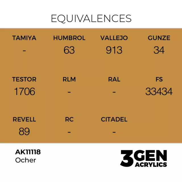 Grundfarbe AK 3Gen (Ocher - Acrylic) - ockerfarben - AK-Interactive
