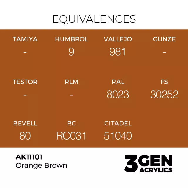 Grundfarbe AK 3Gen (Orange Brown - Acrylic) - orange-braun - AK-Interactive