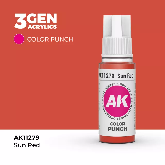 Grundfarbe AK 3Gen (Sun Red - Punch) - Sonnenrot - AK-Interactive
