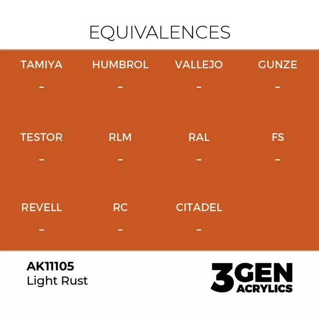 Grundfarbe AK 3Gen (Light Rust - Acrylic) - Helles Rostbraun - AK-Interactive