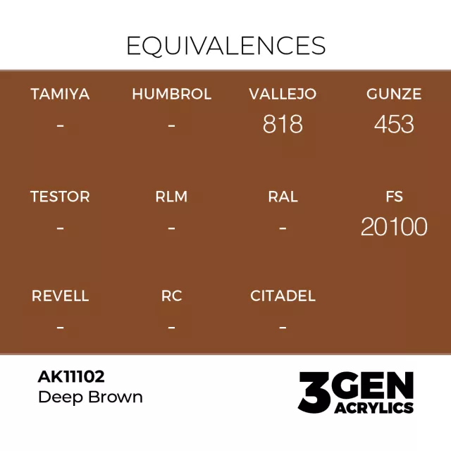 Grundfarbe AK 3Gen (Deep Brown - Intense) - kräftiges Braun - AK-Interactive