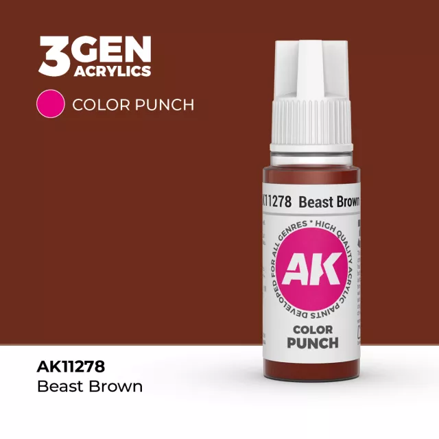 Grundfarbe AK 3Gen (Beast Brown - Punch) - dunkelbraun - AK-Interactive