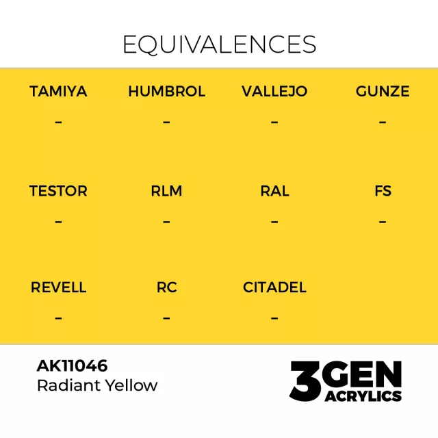 Grundfarbe AK 3Gen (Radiant Yellow - Acrylic) - leuchtendes gelb - AK-Interactive