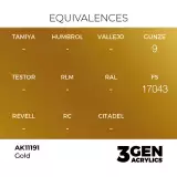 Grundfarbe AK 3Gen (Gold - Metallic) - goldfarben - AK-Interactive