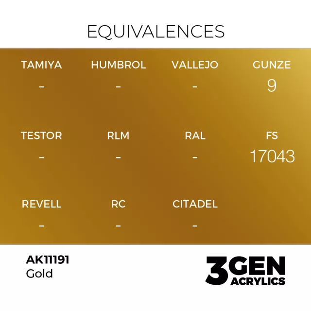 Grundfarbe AK 3Gen (Gold - Metallic) - goldfarben - AK-Interactive