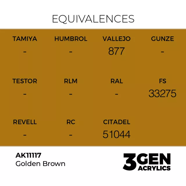 Grundfarbe AK 3Gen (Golden Brown - Acrylic) - Goldbraun - AK-Interactive