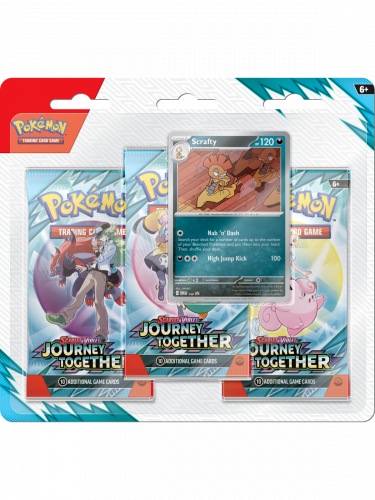 Kartenspiel Pokémon TCG: Scarlet & Violet - Journey Together 3-Pack Blister Booster (Scrafty) (ENGLISCHE VERSION)