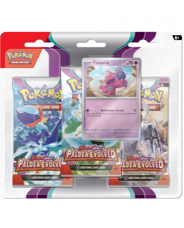 Kartenspiel Pokemon TCG: Scarlet & Violet - Paldea Evolved 3-Pack Blister booster (Tinkatink) (ENGLISCHE VERSION)