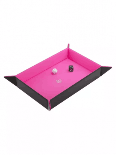Dice Tray Gamegenic - Magnetic - Rectangular Black/Pink
