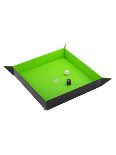 Dice Tray Gamegenic - Magnetic - Square Black/Green