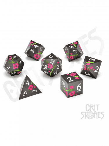 Würfel Nighttime Blossom Metal - RPG Dice Set (7 Stk.)