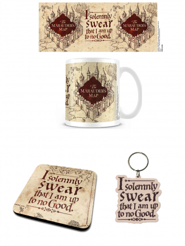 Geschenkset Harry Potter - Marauder's Map (Tasse, Untersetzer, Schlüsselanhänger)