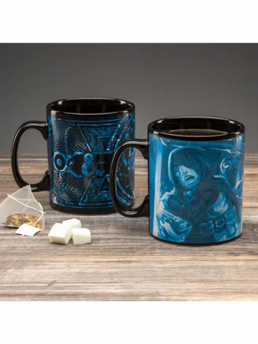 Tasse Dungeons & Dragons- Beholder + Aufkleber D20 (farbwechselnd)