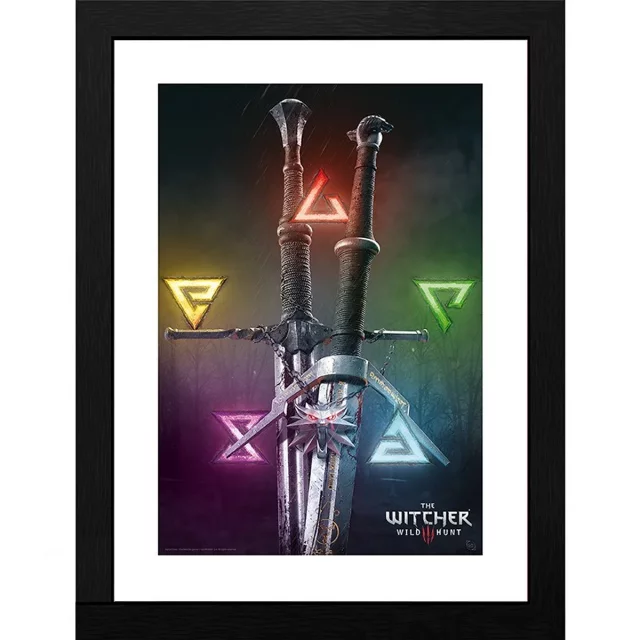 Gerahmtes Poster The Witcher - Signs & Swords