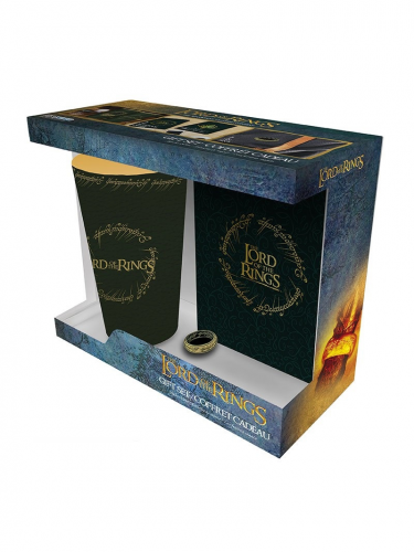 Geschenkset Lord of the Rings - The Ring (Glas, Notizbuch, Anstecker)