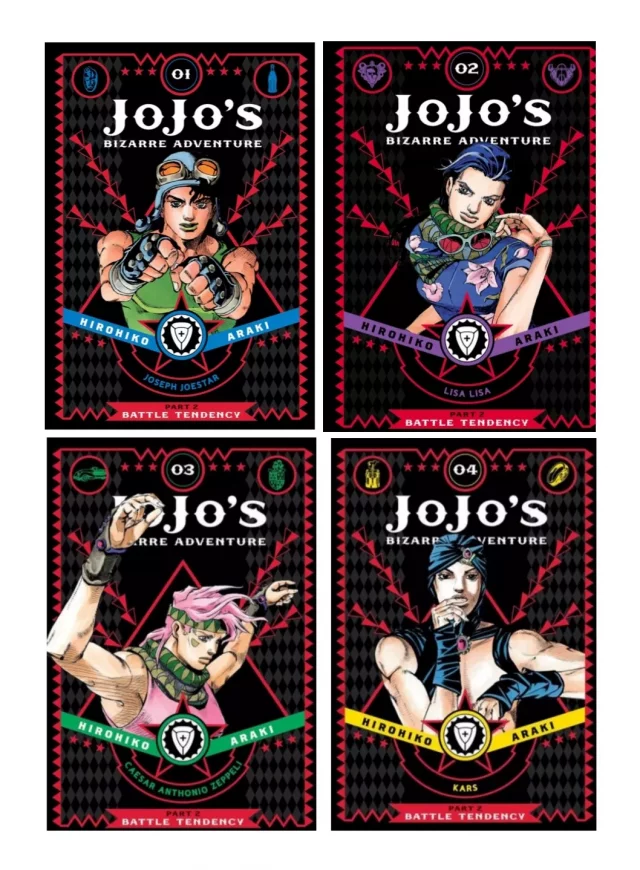 Vorteilhaftes Comic-Set JoJo's Bizarre Adventure: Part 2 - Battle Tendency ENG 1-4 - Manga