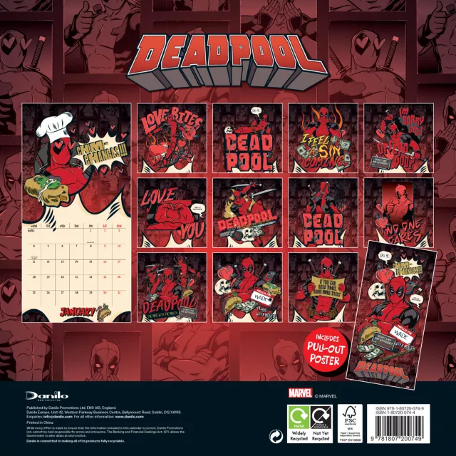 Kalender Deadpool 2027 - Marvel