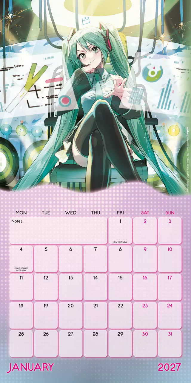 Kalender Hatsune Miku 2027 - Anime