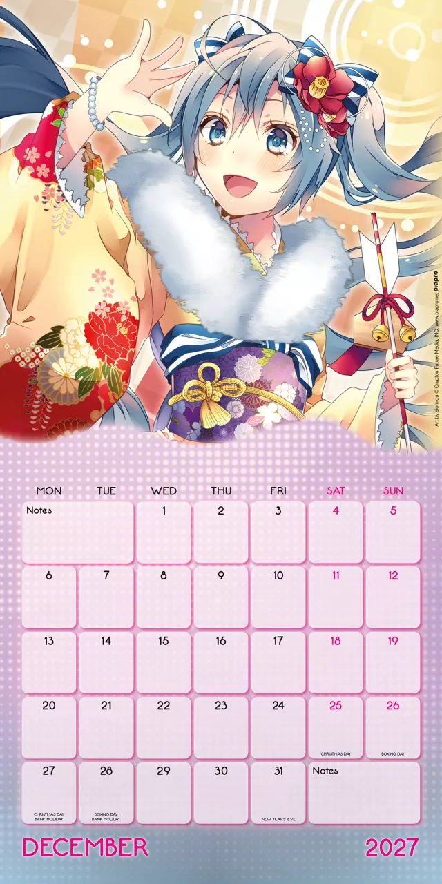 Kalender Hatsune Miku 2027 - Japanische