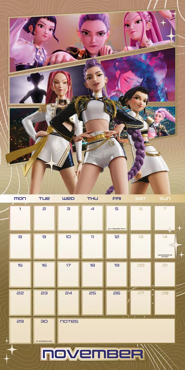 Kalender KPop Demon Hunters 2027 (16 Monate)