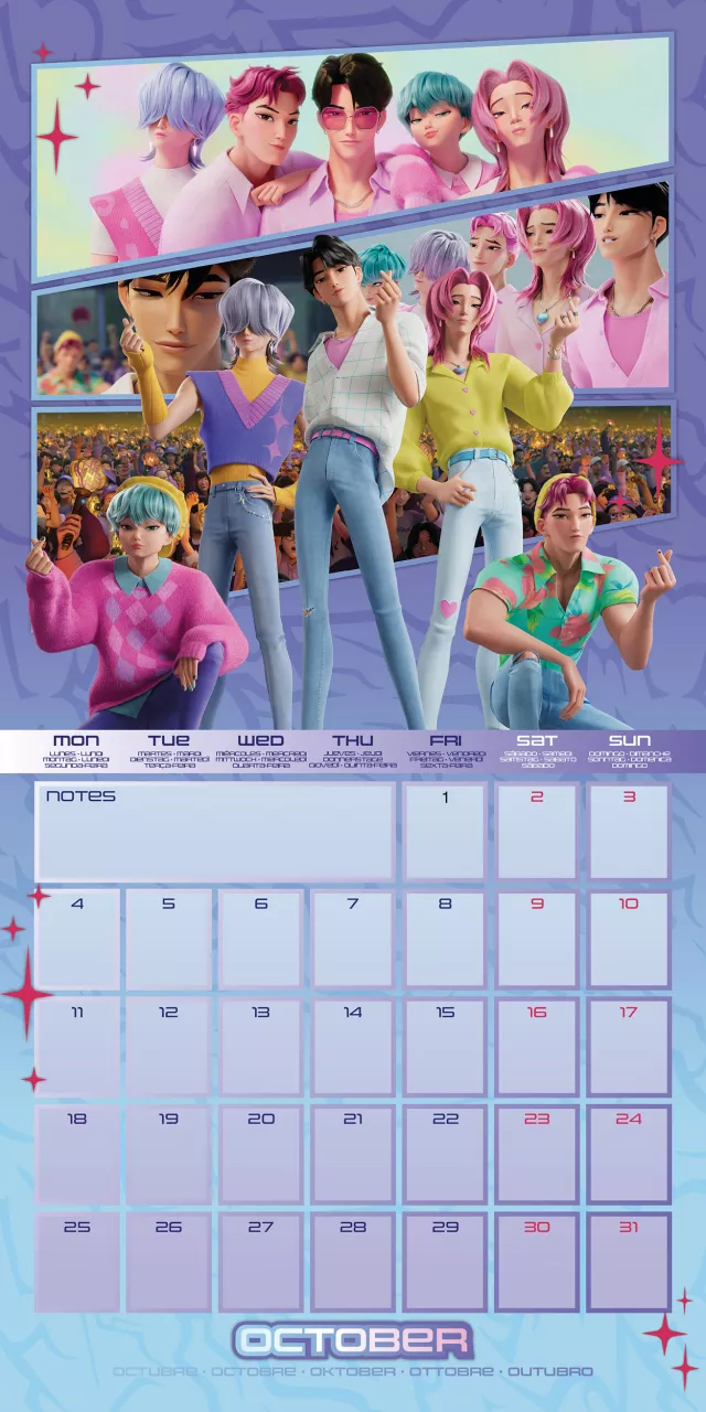 Kalender KPop Demon Hunters 2027 (16 Monate, multi-language)