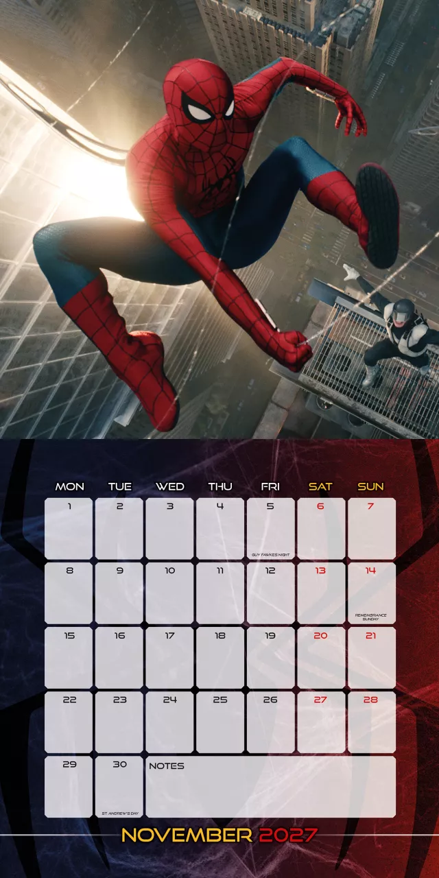 Kalender Spider-Man: Brand New Day 2027 - Marvel