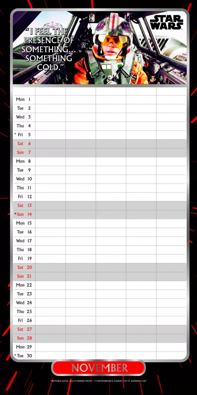 Kalender Star Wars Classic - Family Organiser 2027 (+ Sticker)