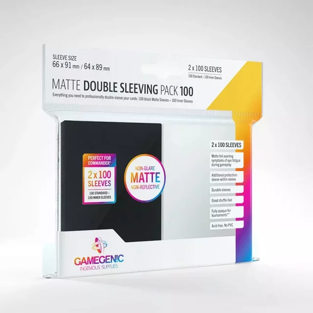 Schutzhüllen für Karten Gamegenic - Matte Double Sleeving Pack (2x 100 Stk.)m mattierte Kartenhüllen