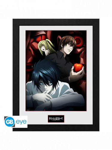 Gerahmtes Poster Death Note - Light, L and Misa